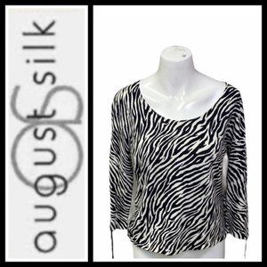 Silx by August Silk Zebra print pullover sweater
